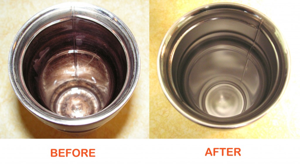 Thermos cleaned with H2O2 and Baking Soda